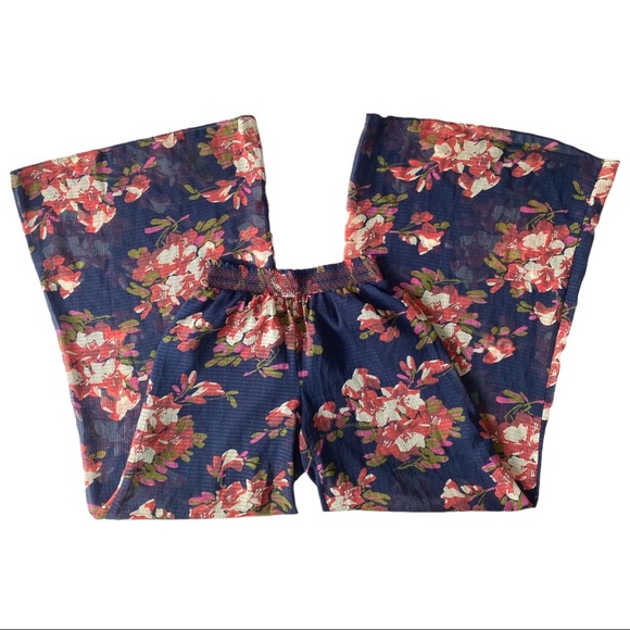 Anthropologie Elevenses Fire Lily Sheer Palazzo - Picture 5 of 10